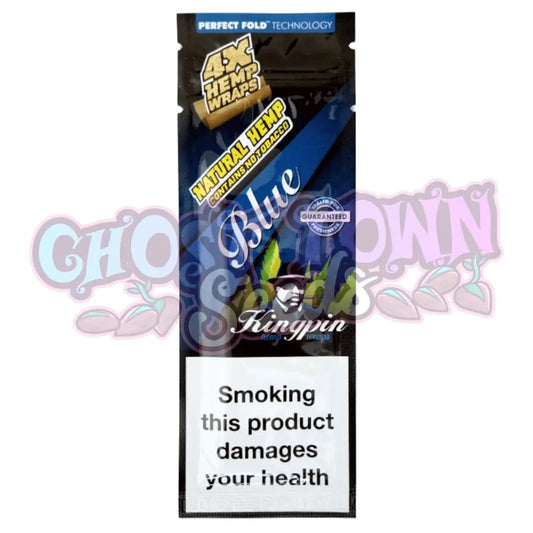 Kingpin - Blue Hemp Blunt Wraps 4kpl - Ghost Town Seeds