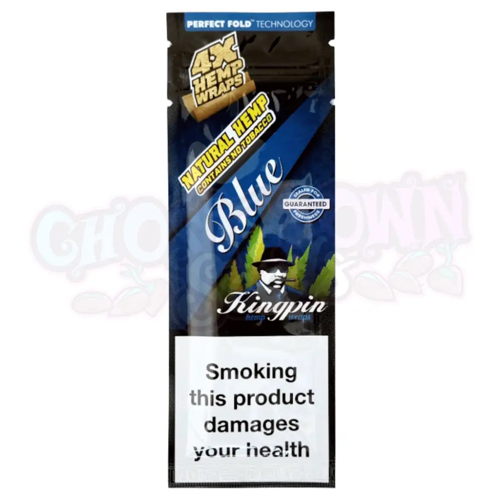 Kingpin - Blue Hemp Blunt Wraps 4kpl - Ghost Town Seeds