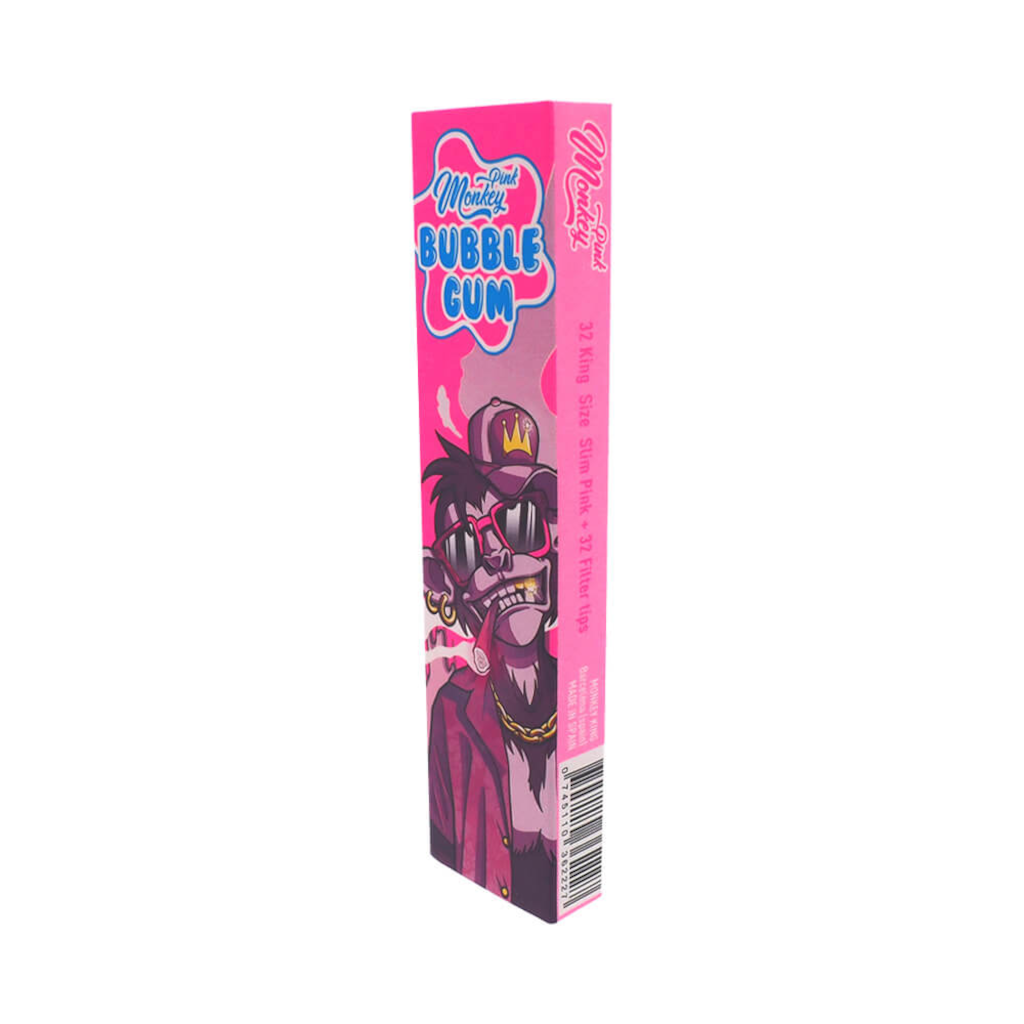 Monkey King - Bubblegum KS Slim Ultraohuet Pitkät Paperit + Tipit Paperit