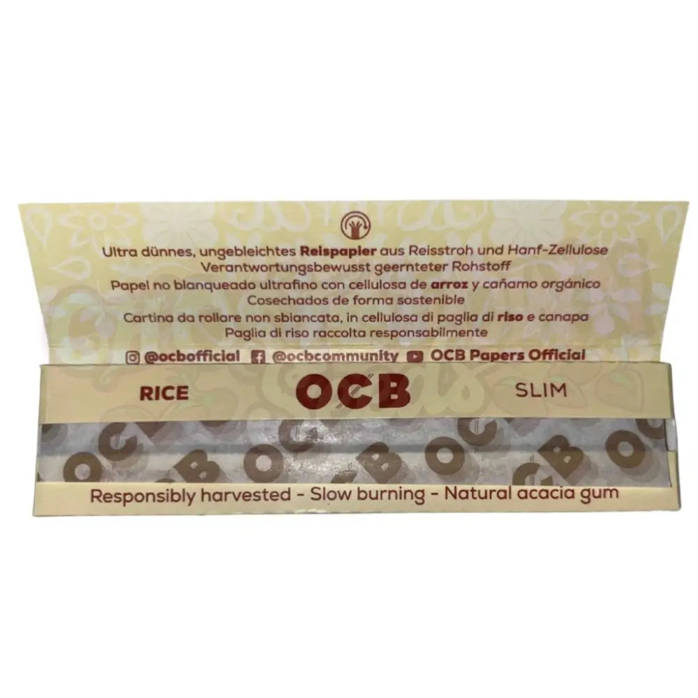 OCB - Rice KS Slim Ohuet Pitkät Paperit Paperit