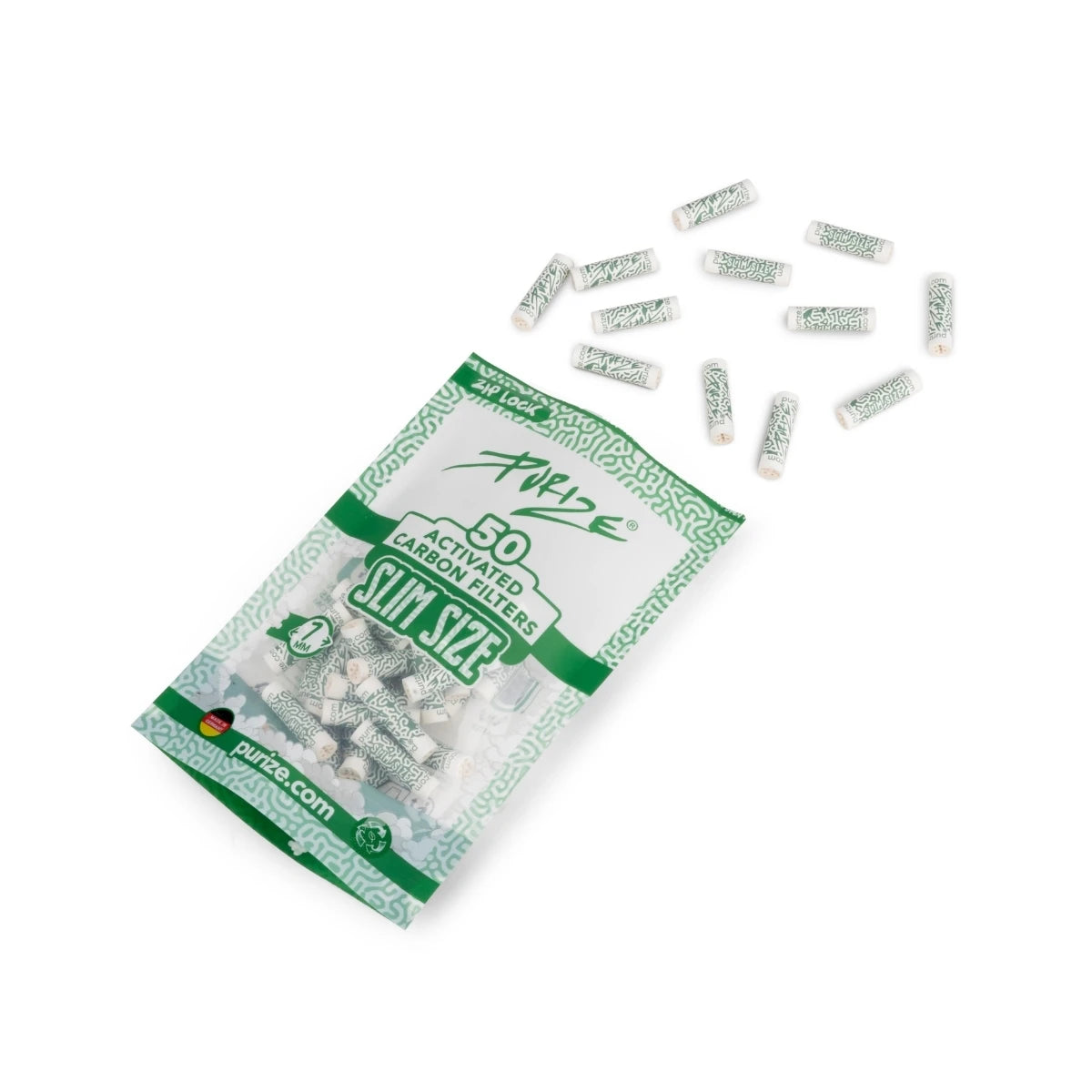 Purize - Slim Size Aktiivihiilifiltterit 7 mm (50 kpl)