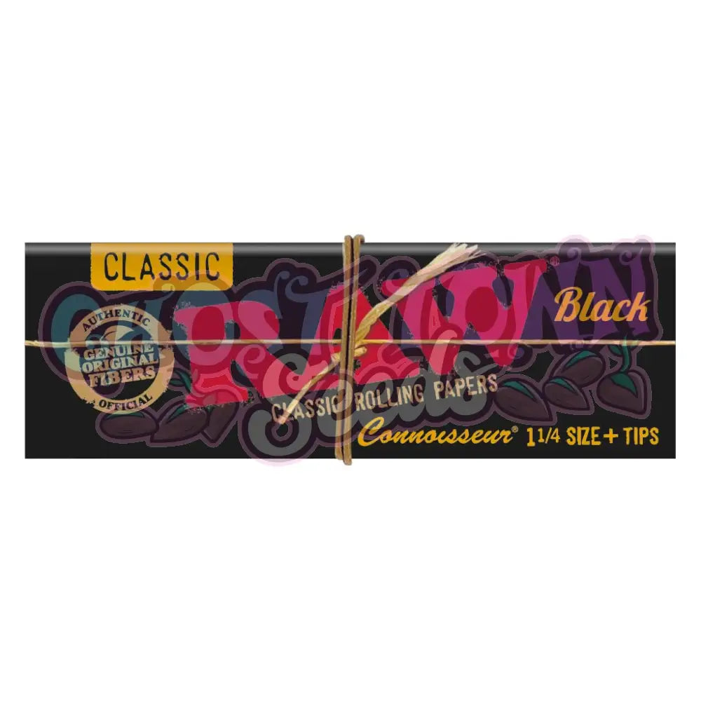 RAW - Black Connoisseur 1¼ Lyhyet Paperit + Tipit Paperit
