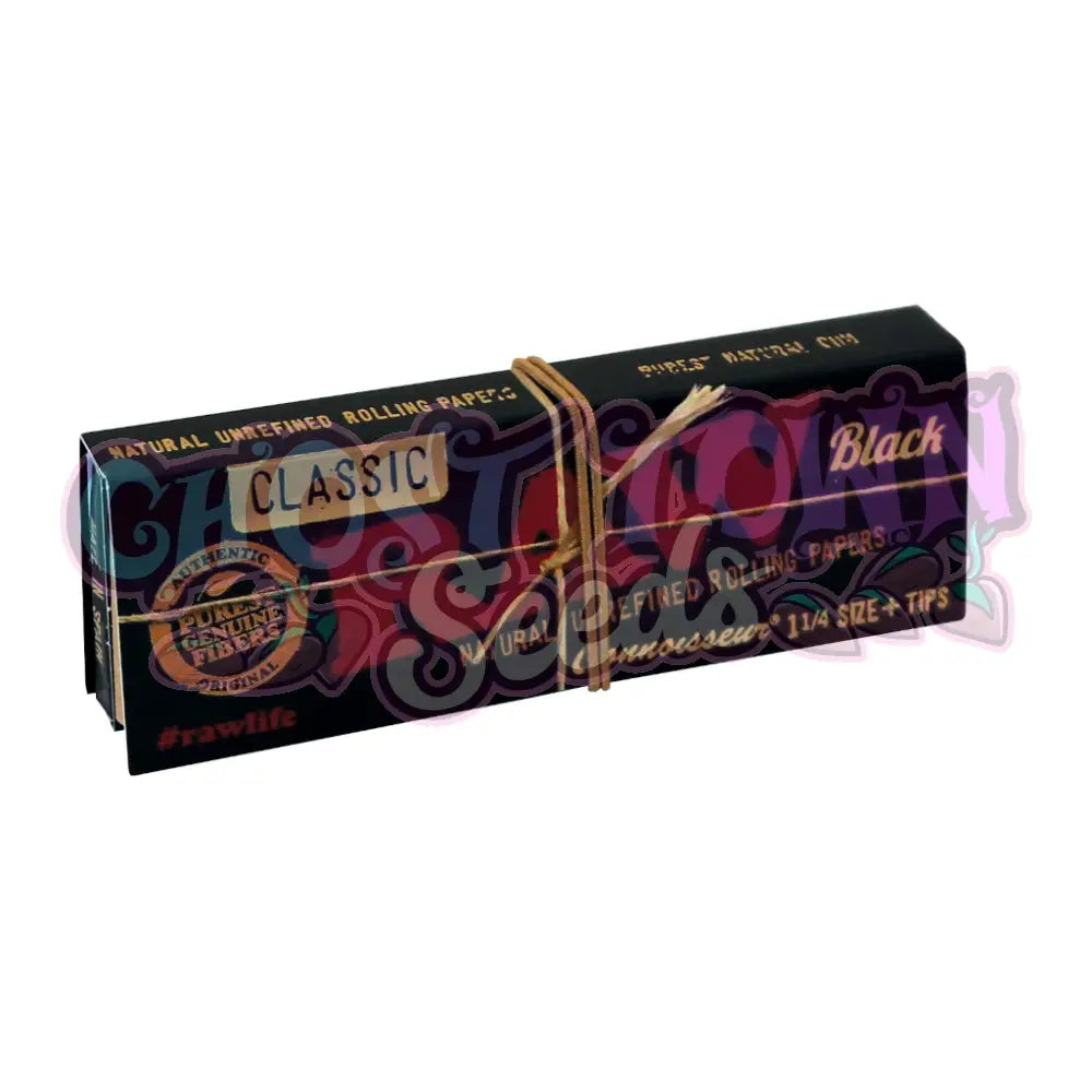 RAW - Black Connoisseur 1¼ Lyhyet Paperit + Tipit Paperit