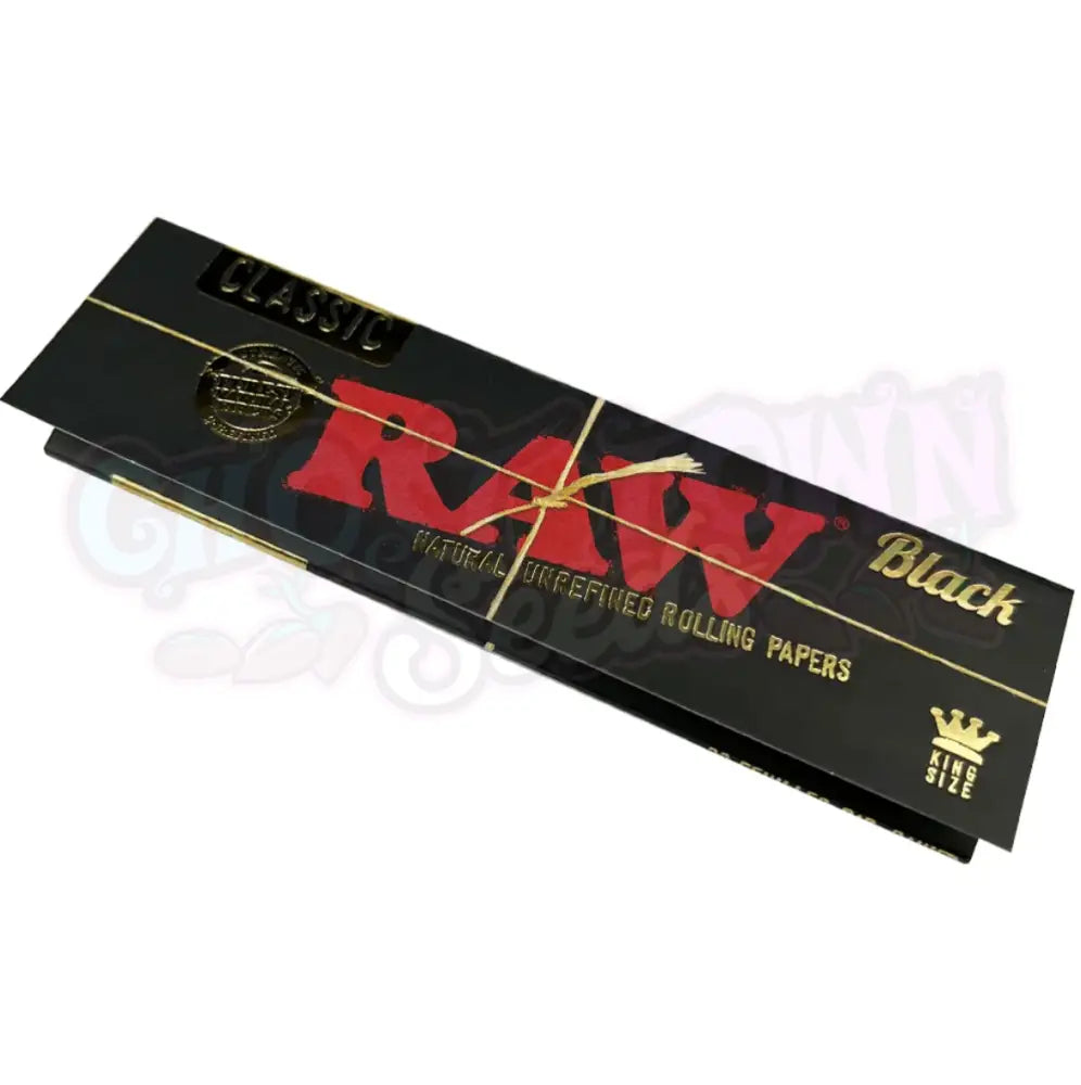 RAW - Black King Size Wide Pitkät Paperit - Ghost Town Seeds