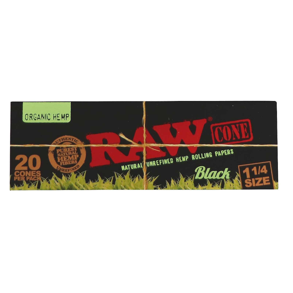 RAW - Black Organic Hemp 1¼ Lyhyet Conet (20 kpl) Conet