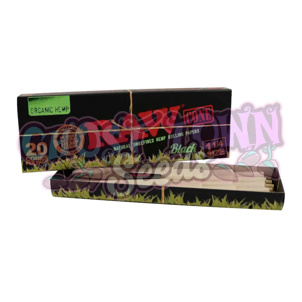 RAW - Black Organic Hemp 1¼ Lyhyet Conet (20 kpl) Conet
