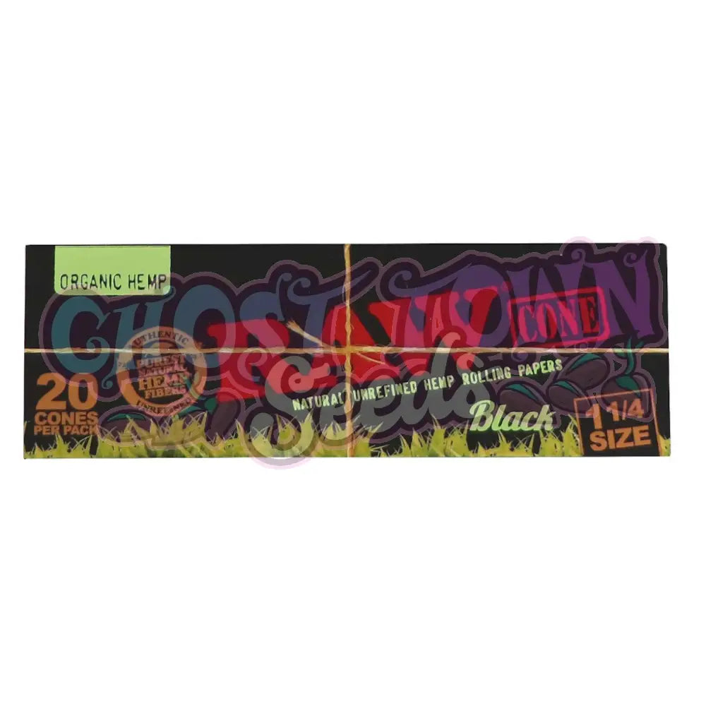 RAW - Black Organic Hemp 1¼ Lyhyet Conet (20 kpl) Conet