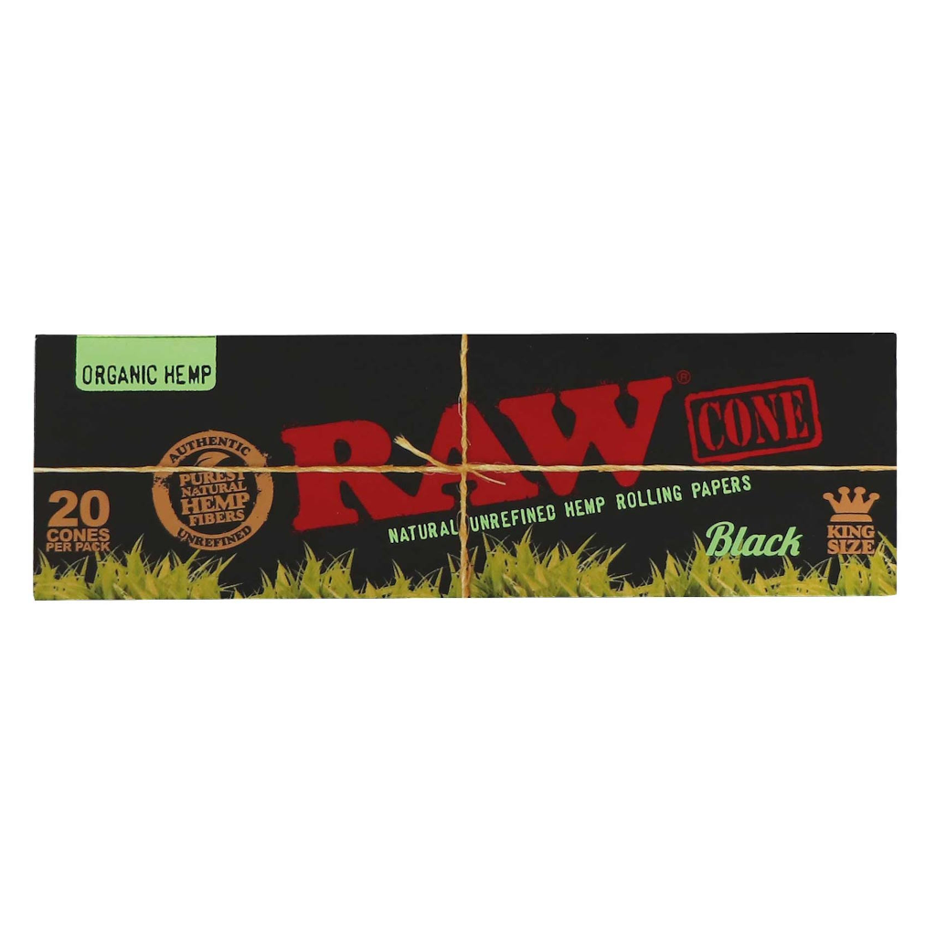 RAW Black Organic Hemp King Size Pitkät Conet (20 kpl) Conet
