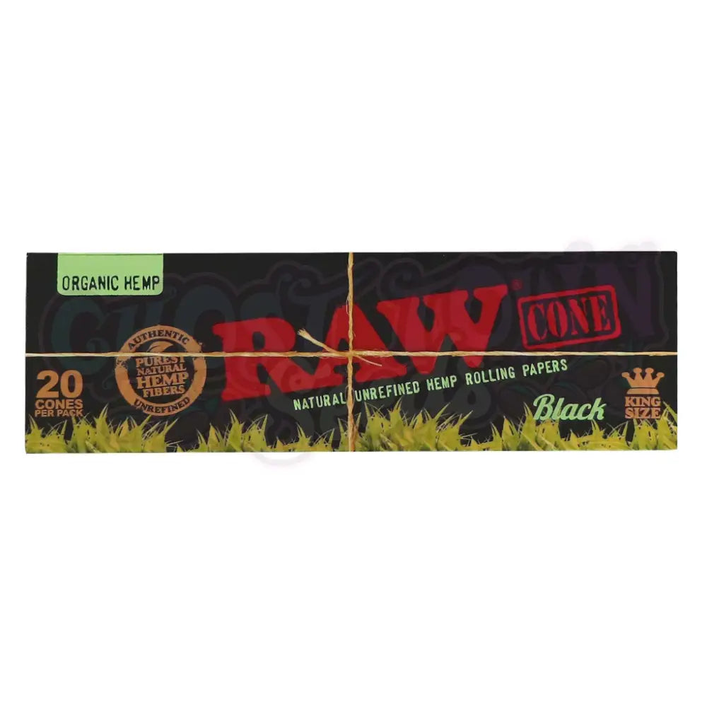 RAW Black Organic Hemp King Size Pitkät Conet (20 kpl) Conet
