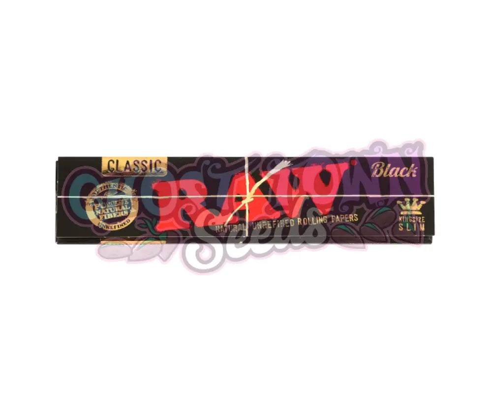 RAW - Black King Size Slim Pitkät Paperit - Ghost Town Seeds