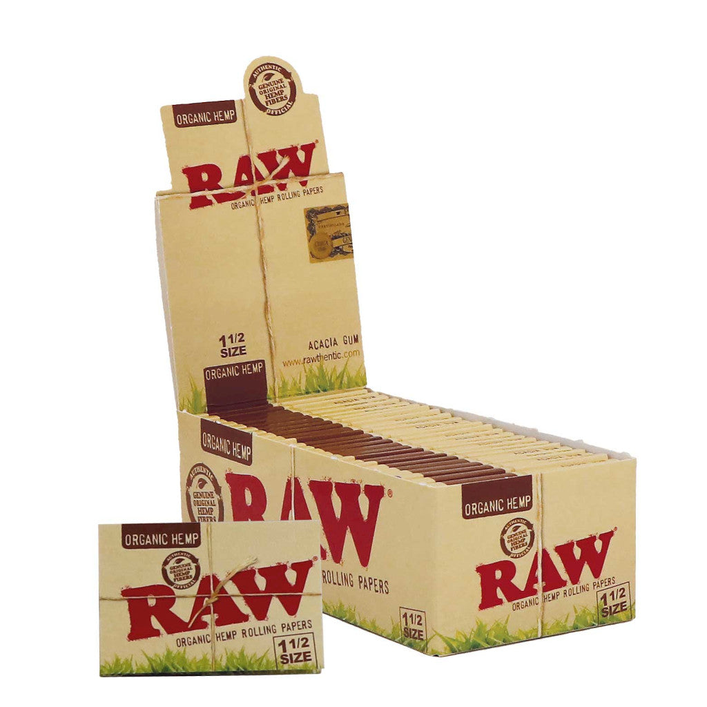 RAW - Organic Hemp 1 1/2 Leveät Lyhyet Paperit (79 mm)