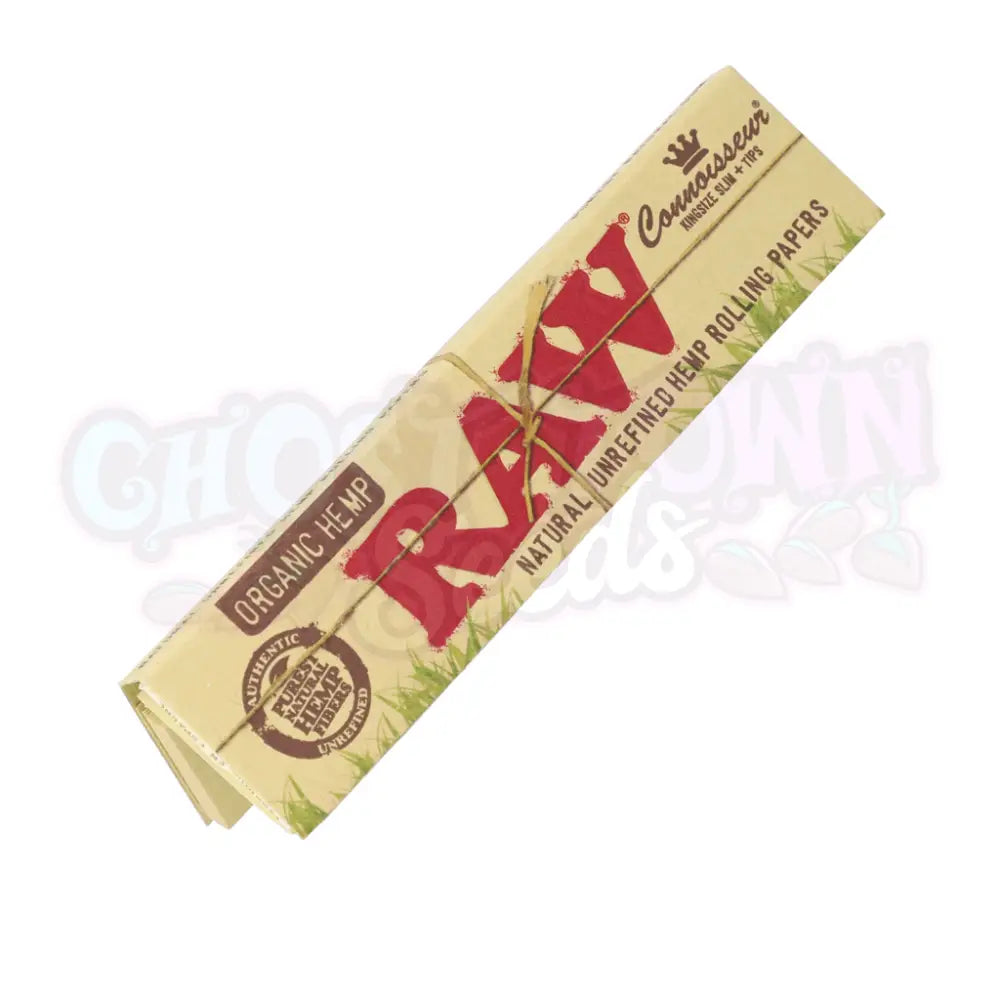 RAW - Organic Hemp Connoisseur KS Slim Ohuet Pitkät Paperit + Tipit - Ghost Town Seeds