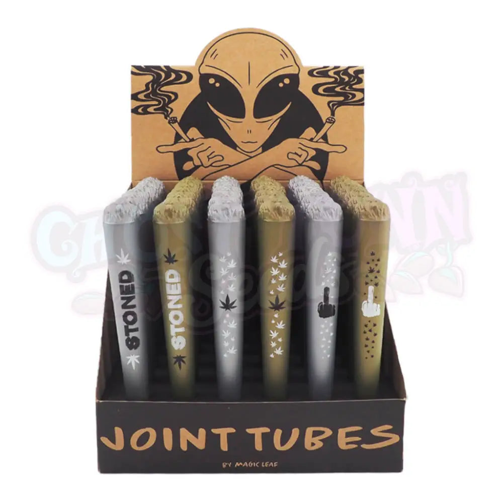 Stoned Cannabis - Silver & Gold Joint Tube Käärekotelot